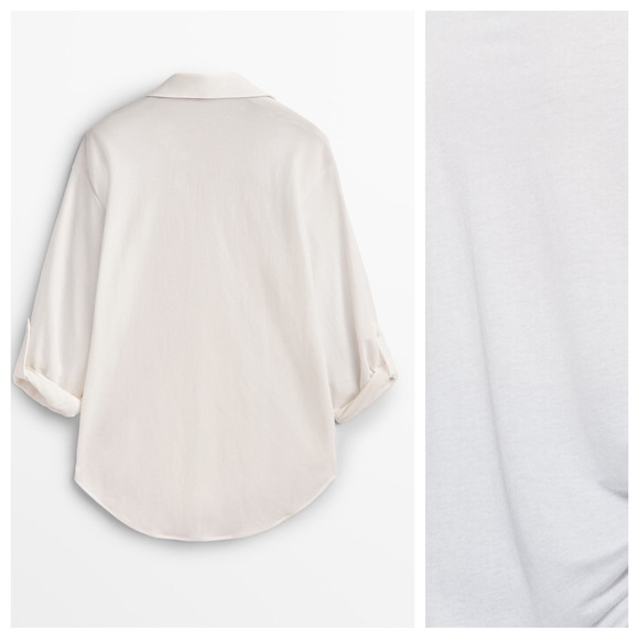 NWT. Massimo Dutti White Viscose Blend Shirt/Blouse. Size XS. - Picture 7 of 10